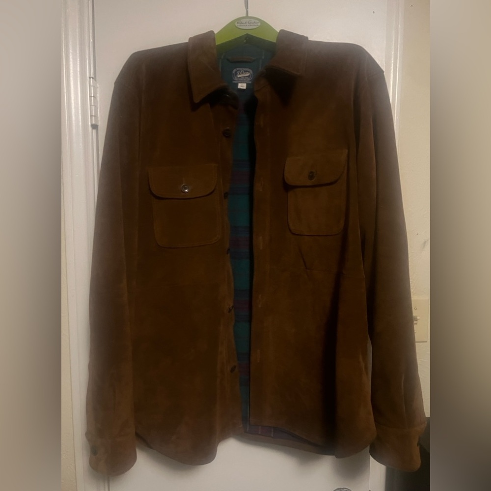 J crew Italian suede workshirt flannel-lined jacket lnwot
